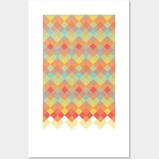 Tri-Colour Geometric Pattern Posters and Art